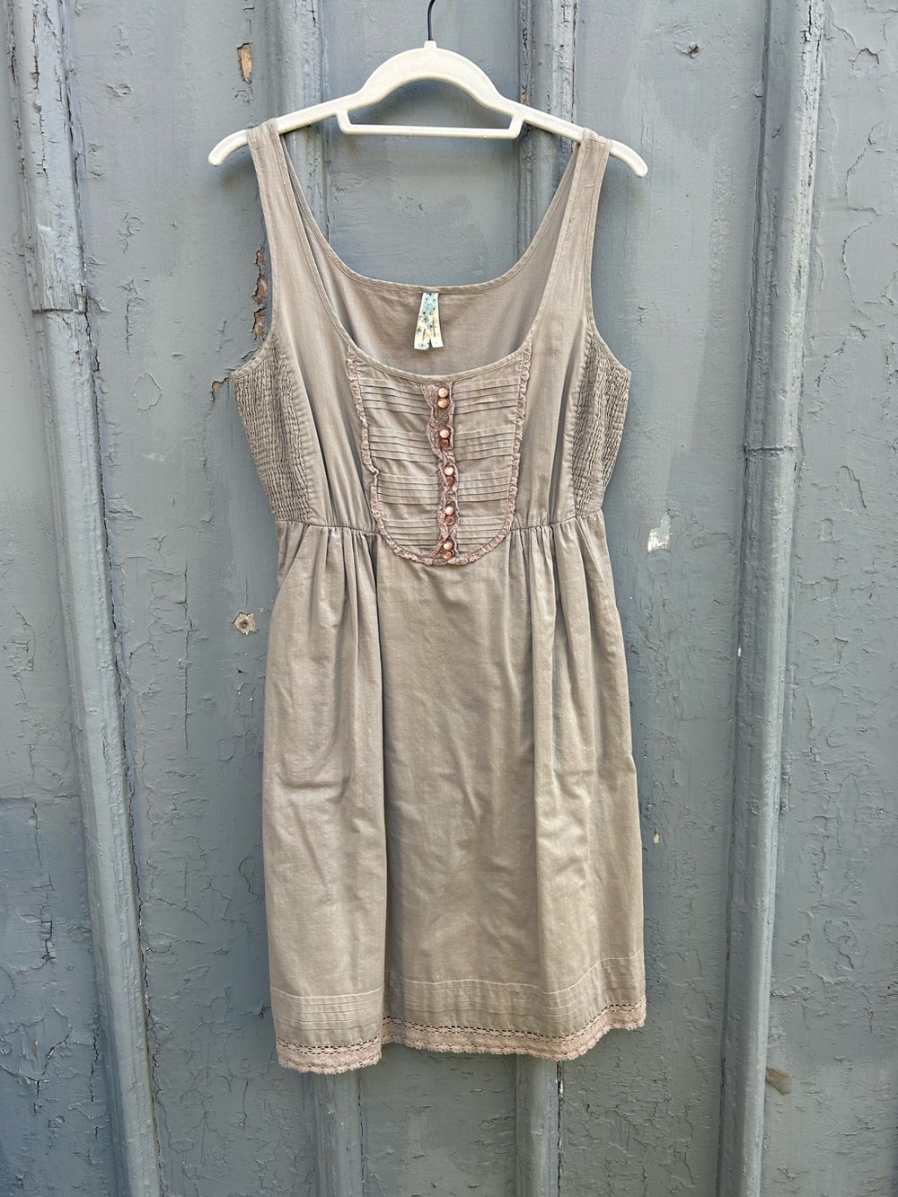 Anthropologie Maeve Grey Cotton sleeveless dress, Small